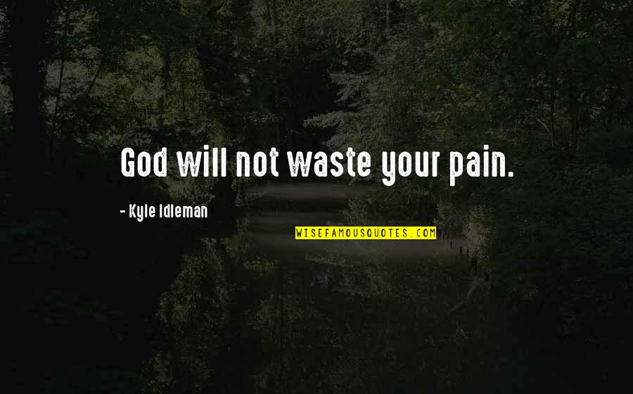 Your God Quotes By Kyle Idleman: God will not waste your pain.