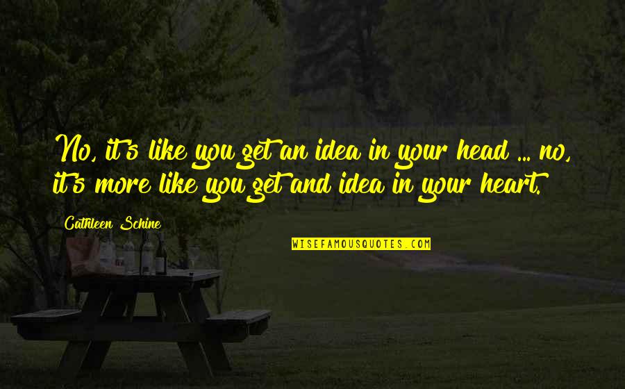 Your Head And Heart Quotes By Cathleen Schine: No, it's like you get an idea in