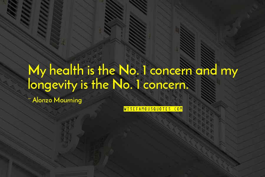 Your Health Is Our Concern Quotes By Alonzo Mourning: My health is the No. 1 concern and