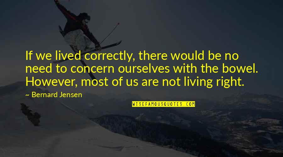 Your Health Is Our Concern Quotes By Bernard Jensen: If we lived correctly, there would be no