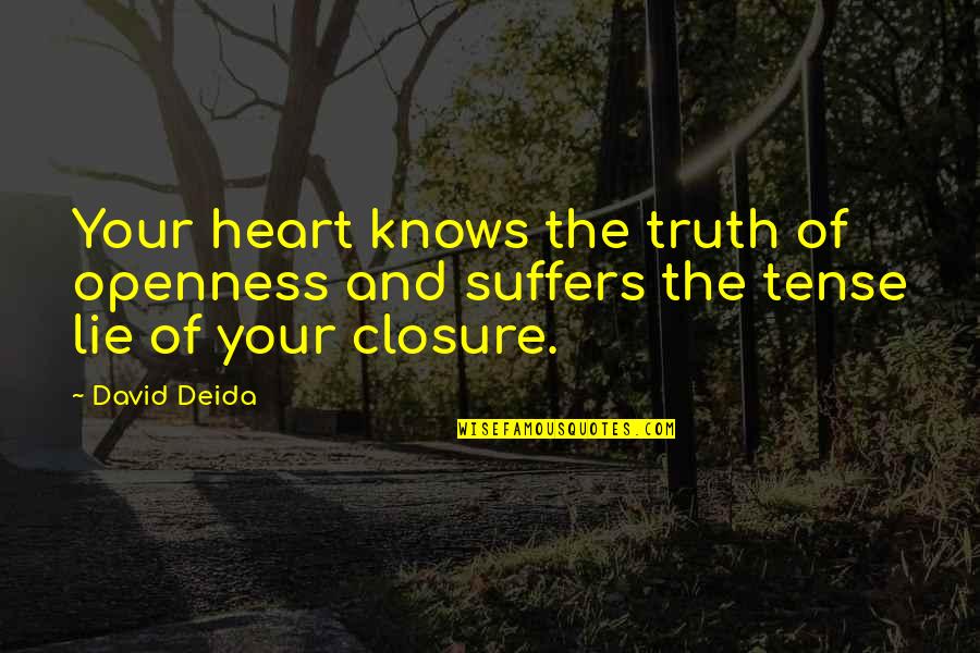 Your Heart Knows The Truth Quotes By David Deida: Your heart knows the truth of openness and