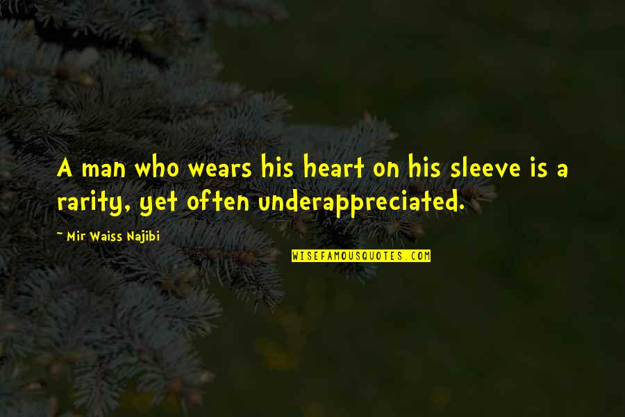 Your Heart On Your Sleeve Quotes By Mir Waiss Najibi: A man who wears his heart on his