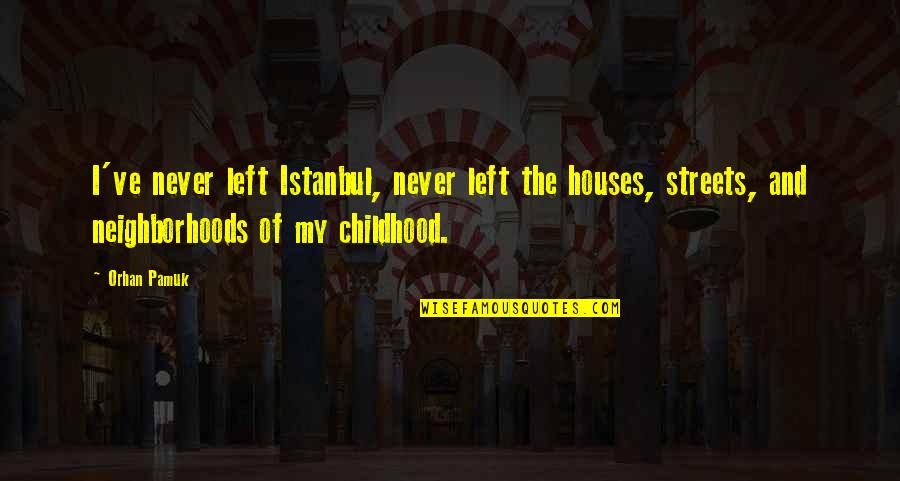 Your Husband Hurting You Quotes By Orhan Pamuk: I've never left Istanbul, never left the houses,