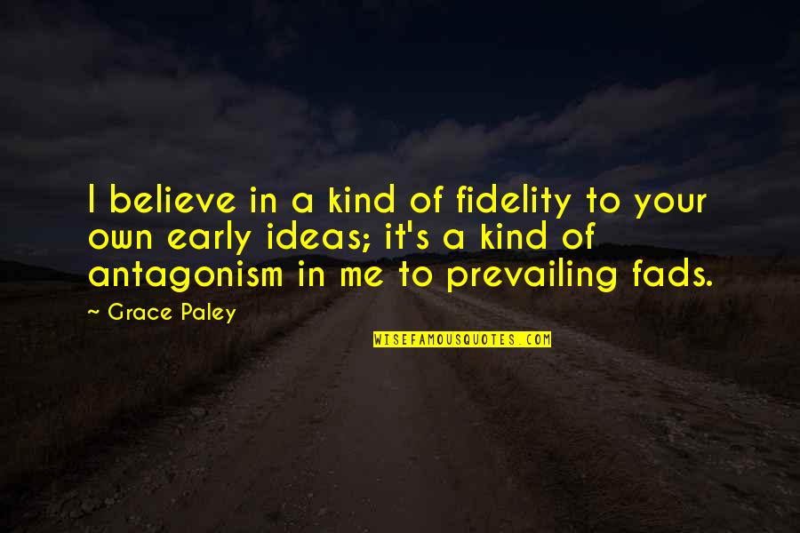 Your Ideas Quotes By Grace Paley: I believe in a kind of fidelity to