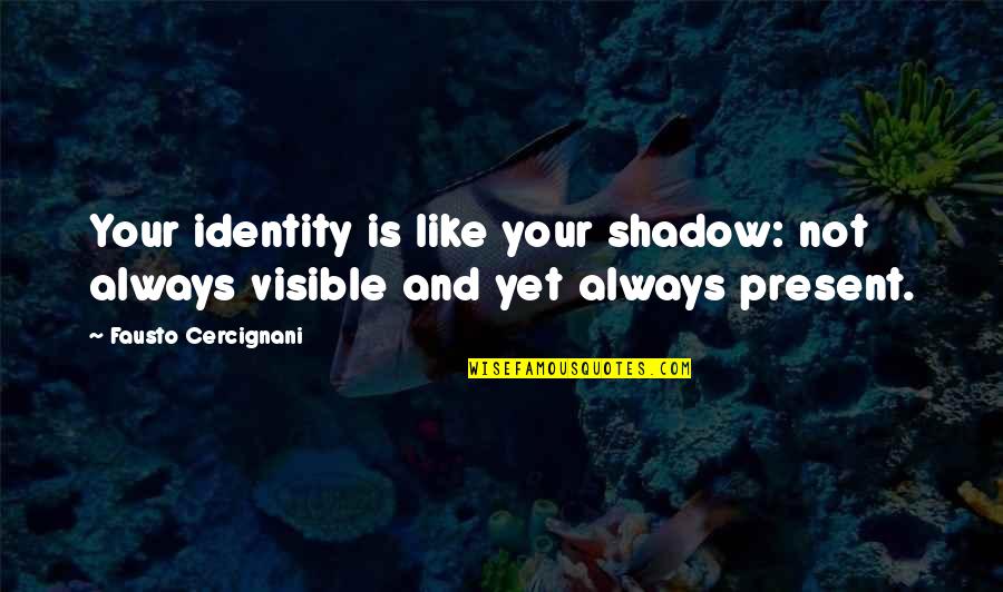 Your Identity Quotes By Fausto Cercignani: Your identity is like your shadow: not always