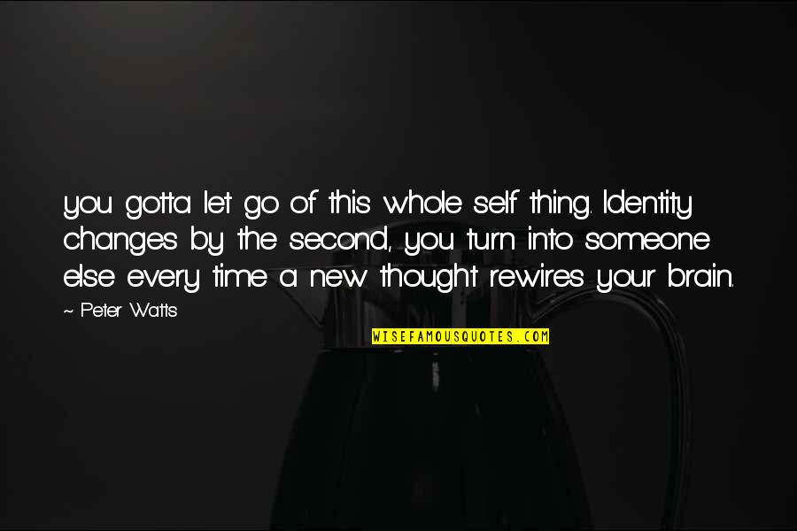 Your Identity Quotes By Peter Watts: you gotta let go of this whole self