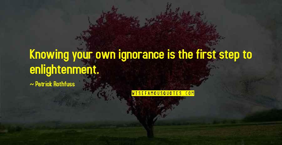 Your Ignorance Quotes By Patrick Rothfuss: Knowing your own ignorance is the first step