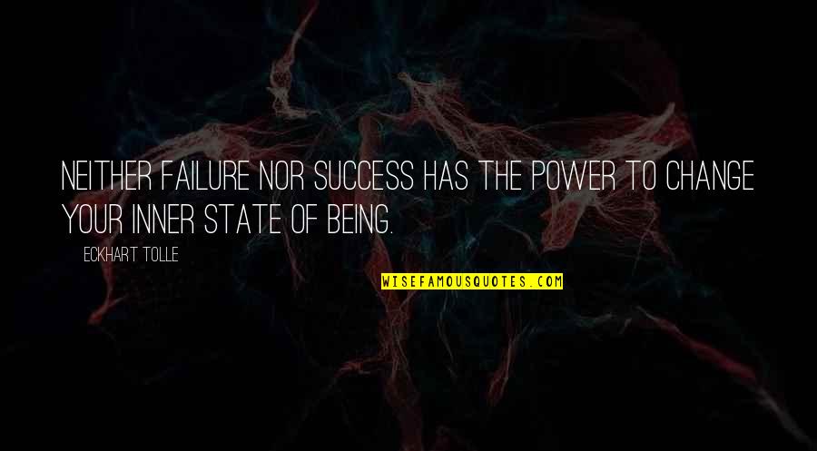 Your Inner Power Quotes By Eckhart Tolle: Neither failure nor success has the power to
