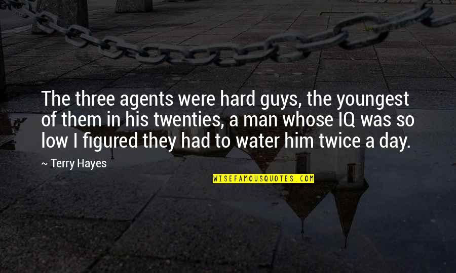 Your Iq Is So Low Quotes By Terry Hayes: The three agents were hard guys, the youngest