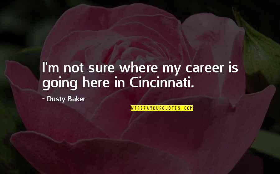 Your Jealousy Is My Energy Quotes By Dusty Baker: I'm not sure where my career is going