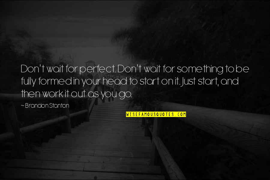 Your Just Perfect Quotes By Brandon Stanton: Don't wait for perfect. Don't wait for something