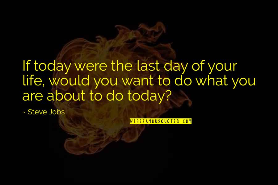 Your Last Day Quotes By Steve Jobs: If today were the last day of your