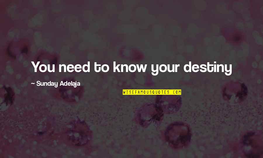 Your Life Calling Quotes By Sunday Adelaja: You need to know your destiny