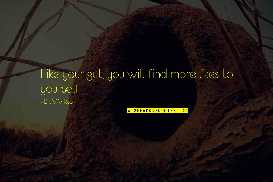 Your Likes Quotes By Dr. V. V. Rao: Like your gut, you will find more likes