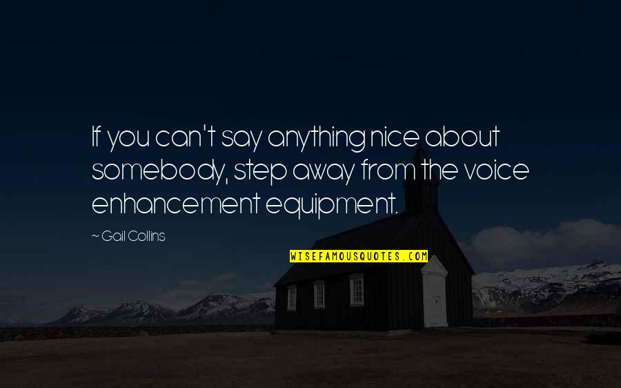 Your Lost Chances Quotes By Gail Collins: If you can't say anything nice about somebody,
