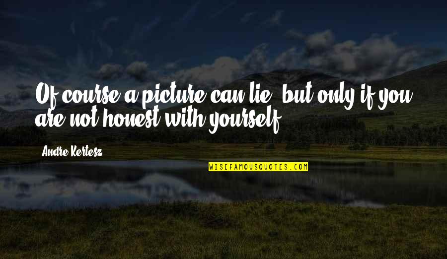 Your Lying To Yourself Quotes By Andre Kertesz: Of course a picture can lie, but only