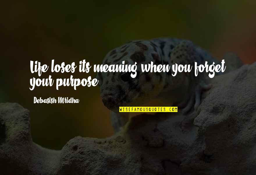 Your Meaning In Life Quotes By Debasish Mridha: Life loses its meaning when you forget your