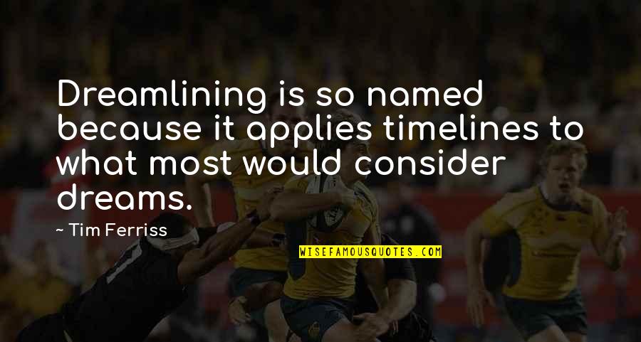 Your Mother Being Your Best Friend Quotes By Tim Ferriss: Dreamlining is so named because it applies timelines