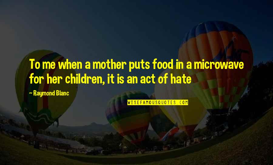 Your Mother Hate Quotes By Raymond Blanc: To me when a mother puts food in