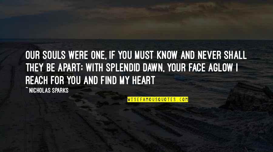 Your My Passion Quotes By Nicholas Sparks: Our souls were one, if you must know