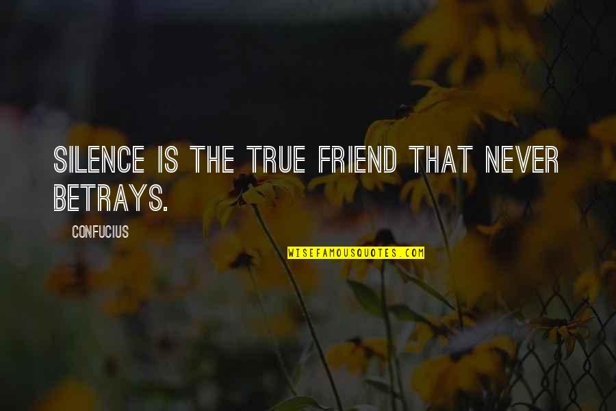 Your My True Friend Quotes By Confucius: Silence is the true friend that never betrays.