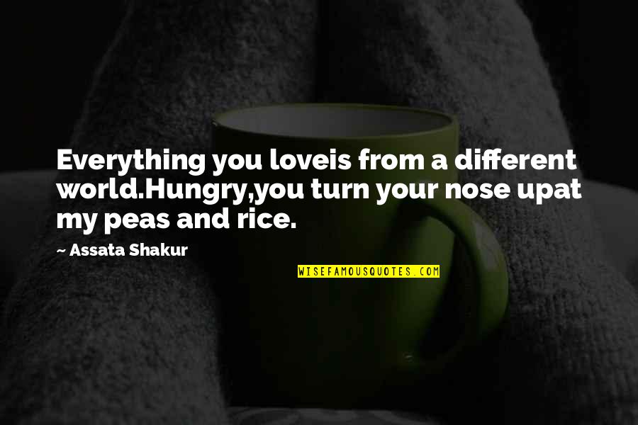 Your My World Quotes By Assata Shakur: Everything you loveis from a different world.Hungry,you turn