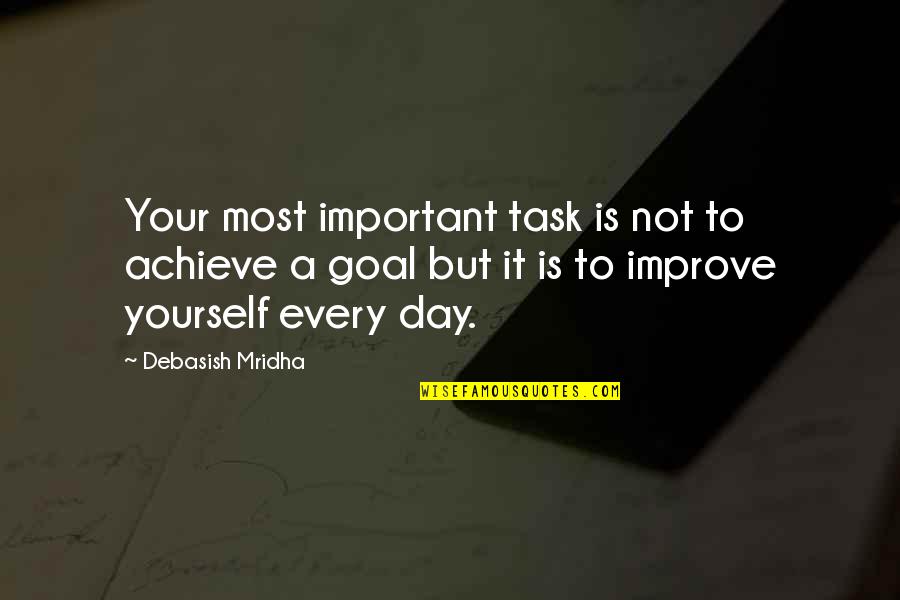 Your Not Important Quotes By Debasish Mridha: Your most important task is not to achieve