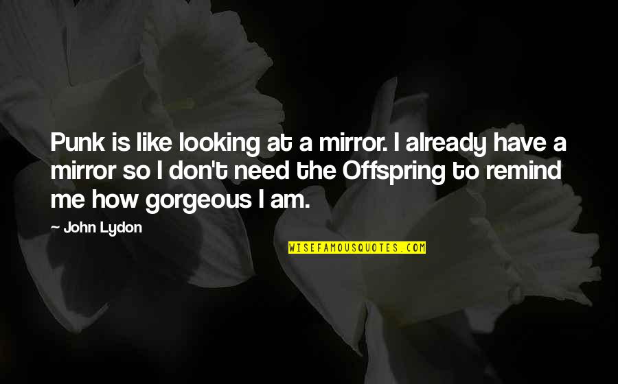 Your Offspring Quotes By John Lydon: Punk is like looking at a mirror. I Your Offspring Quotes By John Lydon: Punk is like looking at a mirror. I
