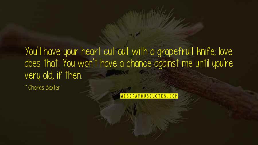 Your Old Love Quotes By Charles Baxter: You'll have your heart cut out with a