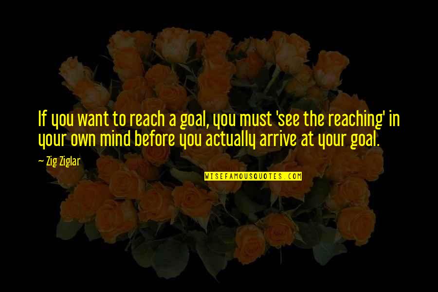 Your Own Mind Quotes By Zig Ziglar: If you want to reach a goal, you