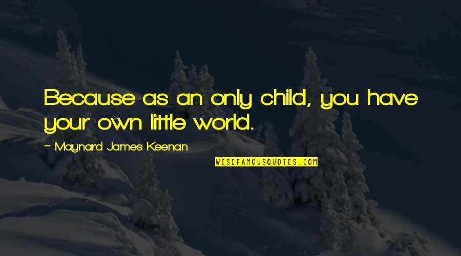 Your Own World Quotes By Maynard James Keenan: Because as an only child, you have your