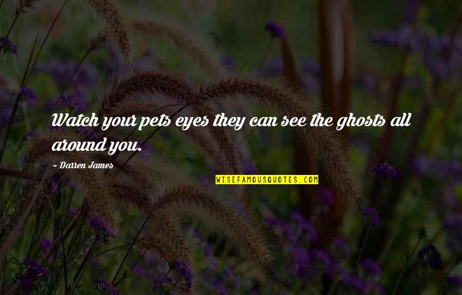 Your Pets Quotes By Darren James: Watch your pets eyes they can see the