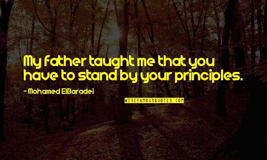 Your Principles Quotes By Mohamed ElBaradei: My father taught me that you have to