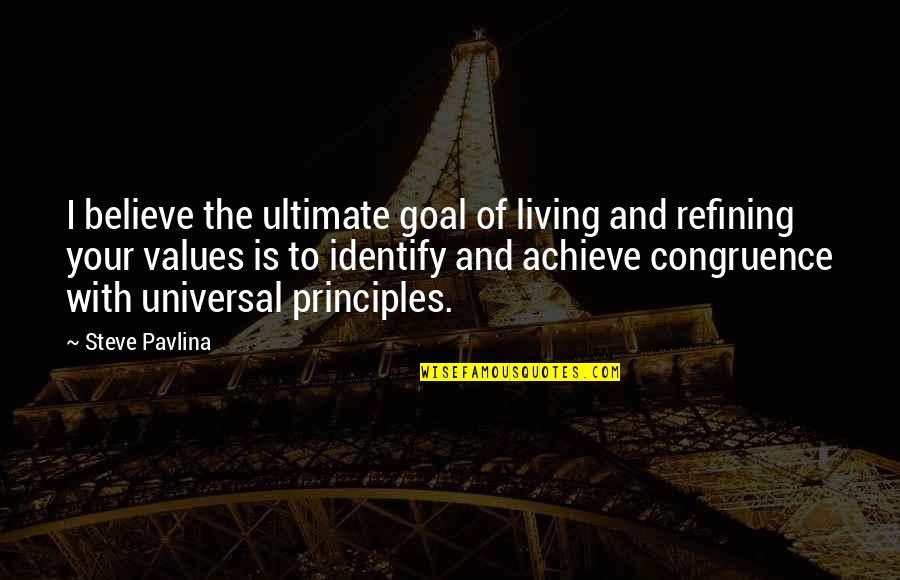 Your Principles Quotes By Steve Pavlina: I believe the ultimate goal of living and