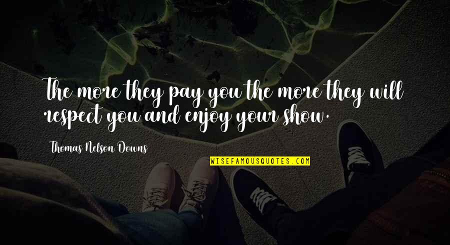 Your Respect Quotes By Thomas Nelson Downs: The more they pay you the more they Your Respect Quotes By Thomas Nelson Downs: The more they pay you the more they