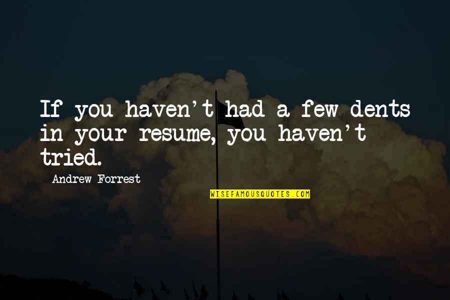 Your Resume Quotes By Andrew Forrest: If you haven't had a few dents in Your Resume Quotes By Andrew Forrest: If you haven't had a few dents in