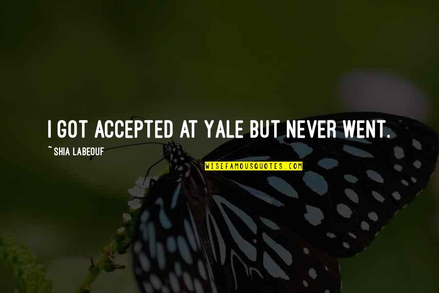 Your Self Will Vs Gods Will Quotes By Shia Labeouf: I got accepted at Yale but never went. Your Self Will Vs Gods Will Quotes By Shia Labeouf: I got accepted at Yale but never went.