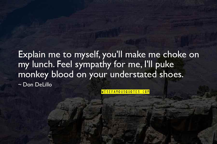 Your Shoes Quotes By Don DeLillo: Explain me to myself, you'll make me choke