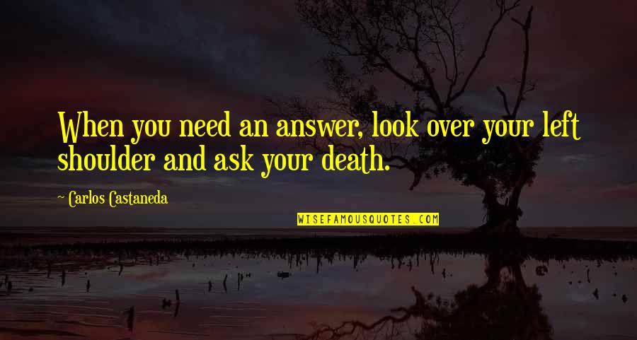 Your Shoulder Quotes By Carlos Castaneda: When you need an answer, look over your