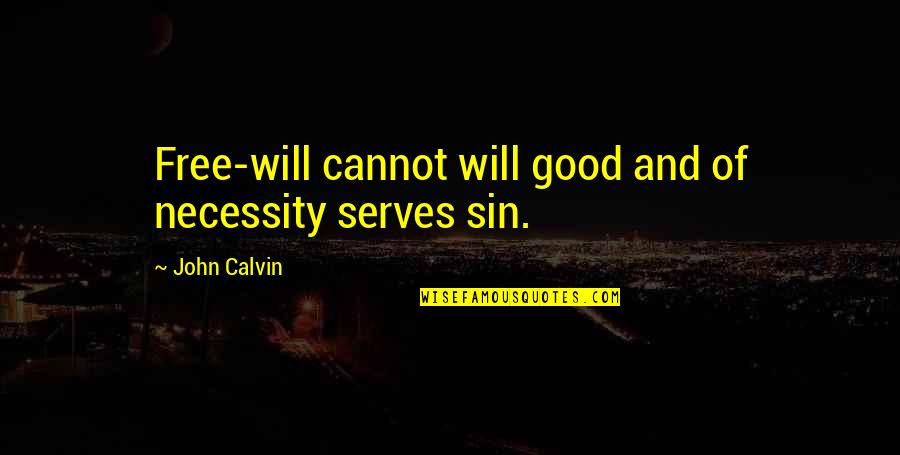 Your Sin Will Quotes By John Calvin: Free-will cannot will good and of necessity serves
