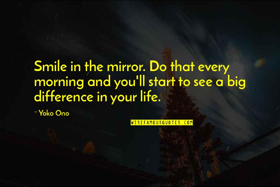 Your Smile In The Morning Quotes By Yoko Ono: Smile in the mirror. Do that every morning