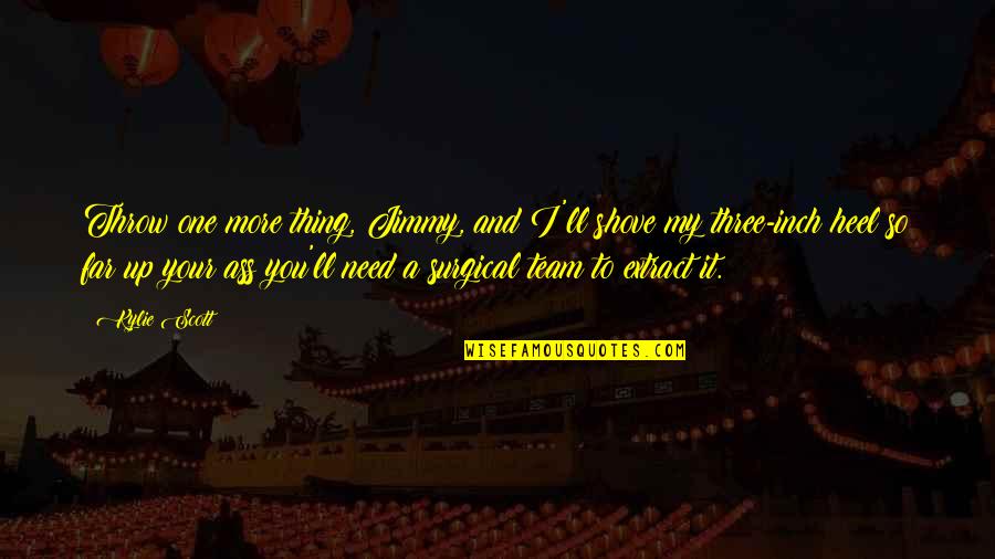 Your So Far Quotes By Kylie Scott: Throw one more thing, Jimmy, and I'll shove