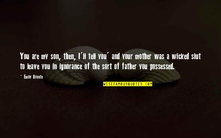 Your Son From A Mother Quotes By Emily Bronte: You are my son, then, I'll tell you'