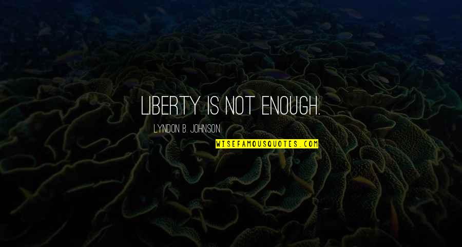 Your Sorority Sisters Quotes By Lyndon B. Johnson: Liberty is not enough.