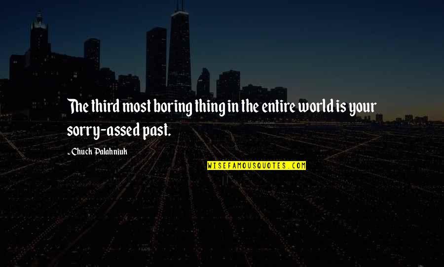 Your Sorry Quotes By Chuck Palahniuk: The third most boring thing in the entire