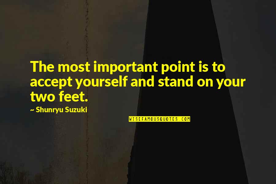 Your Stand Quotes By Shunryu Suzuki: The most important point is to accept yourself
