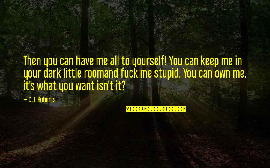 Your Stupid Quotes By C.J. Roberts: Then you can have me all to yourself! Your Stupid Quotes By C.J. Roberts: Then you can have me all to yourself!
