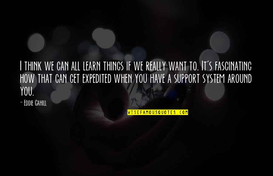 Your Support System Quotes By Eddie Cahill: I think we can all learn things if