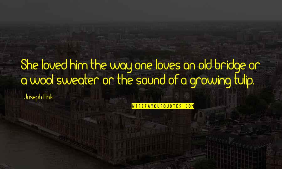 Your Sweater Quotes By Joseph Fink: She loved him the way one loves an