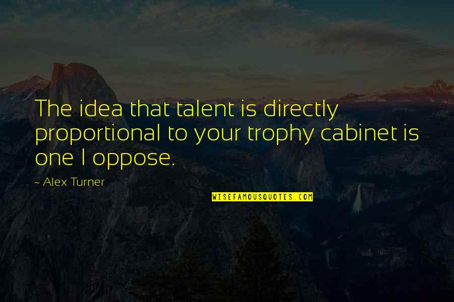 Your Talent Quotes By Alex Turner: The idea that talent is directly proportional to